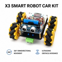 Kit Robot Intelligent 4x4 à Roues Mecanum, Voiture Robotique Omnidirectionnelle à 360 Degrés, Évitement d'Obstacles, Caméra FPV, Télécommande, STEM