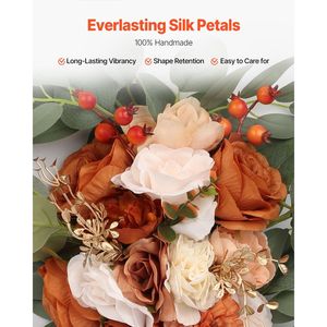 Kit di Fiori Artificiali per Arco Nuziale Arancione (Confezione da 4) 2 Pezzi Ciascuno per Drappeggi e Arco - Product Image 4