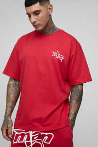 Conjunto de 2 piezas de camiseta oversize con estampado puff y pantalones cortos para gimnasio, entrenamiento y ropa urbana para hombre - Product Image 4