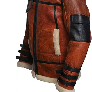 2026 New Arrive <b>Mens</b> Leather <b>Fur</b> <b>Jacket</b> Stylish Winter Fashion Coat Warm Premium Design Wholesale Bulk Supplier Custom Logo - Product Image 5