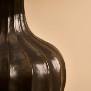 Fluted Urn Metal Table <b>Lamp</b> with Sculpted Iron Base Premium Fabric Shade Warm Ambient Lighting for Timeless Interiors - Product Image 6