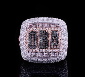 Luxury Iced Out Moissanite Championship <b>Ring</b> Silver Tone Pave Hip Hop Statement Jewelry Gift <b>for</b> <b>Men</b> and Women Party Accessory - Product Image 1