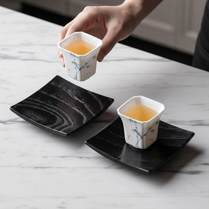 Black <b>Walnut</b> Solid Wood Coaster Japanese Style Desktop Nordic Simple <b>Coffee</b> Mat Household Wooden Mug Dining <b>Table</b> Heat Pad - Product Image 2