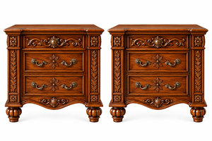 Cama de Madera Tallada Estilo Barroco Vintage, Cama de Cuatro Postes de Madera de Teca de Lujo, Cama King Size, Juego de Dormitorio Maharaja de Madera Sólida, USA - Product Image 4