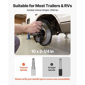 Kit Freni Elettrici per Rimorchio 10 x 2-1/4 Pollici, 1 Coppia, Auto-Regolanti, 3500 Libbre, per Riparazione Assale Rimorchio - Product Image 2