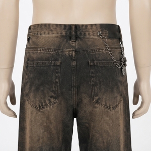<b>Men's</b> Stonewashed Denim <b>Wide</b> <b>Leg</b> Pants High Waist Loose Fit Casual Autumn Cotton <b>Jeans</b> - Product Image 6