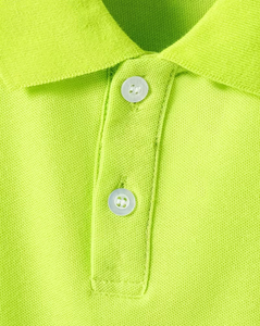 Lime Green Eco-Friendly Breathable Short Sleeve Polo Shirt Solid Color Pique Knit Polyester/Cotton Casual Design for Boys - Product Image 5