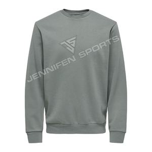 เสื้อสเวตเชิ้ตคอกลมผ้าฟลีซคอตตอน 100% พิมพ์ลายฤดูหนาวแบบกำหนดเองสำหรับผู้ชายไซส์ใหญ่ พร้อมพิมพ์โลโก้ตามสั่ง - Product Image 1