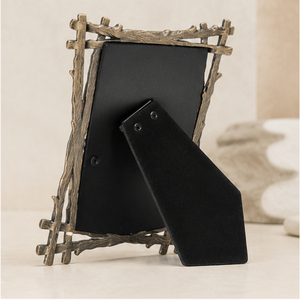 Antique Bronze Metal <b>Twig</b> Photo Frame Luxury Nature-Inspired Faux Branch Picture Frame for Tabletop Home <b>Decor</b> and Wedding Gifts - Product Image 3