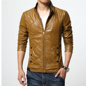 Men <b>yellow</b> zipper Winter Breathable Washed Windbreaker Leather <b>Jacket</b> Sheep High Street Styl Comfortable Zipper Windproof <b>jacket</b> - Product Image 2