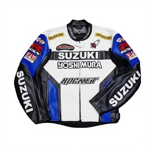 Men’s Zuzuki Cowhide Leather <b>Racing</b> <b>Jacket</b>/Chaqueta MotoCP Style CE Level 2 Armor Motorcycle Track Riding Protective Gear CE - Product Image 1