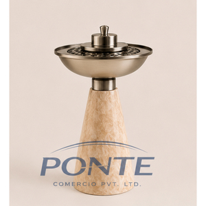 Quemador de incienso de metal de lujo Ponte con base de mármol, elegante incensario árabe para Oud, regalo para Ramadán y Eid - Product Image 1