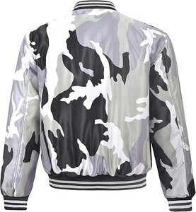 Chaqueta Bomber de Béisbol para Hombre, Estilo Retro, con Botones, Camuflaje, Satén, Poliéster, Estampado por Sublimación, Bordado, Casual, para Invierno - Product Image 2