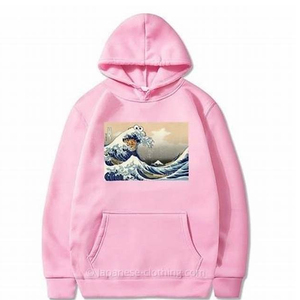 Sudadera con Capucha de Impresión Digital Premium, Sudadera con Estampado Artístico, Sudadera de Algodón Suave, Diseño de Ondas de Moda Urbana, Logotipo en la Espalda - Product Image 4