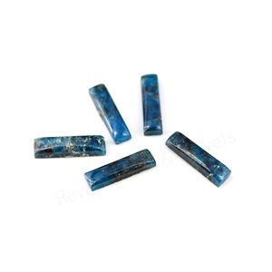 Apatita azul natural de alta calidad, 6x23mm, forma rectangular, base plana, alto brillo, cabujón de piedra preciosa suelta para la elaboración de colgantes. - Product Image 2