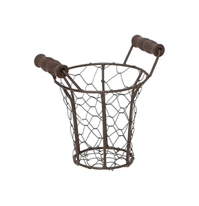 Modern Metal <b>Wire</b> <b>Storage</b> <b>Basket</b> Circle Shape With Handle Multi-Purpose Neatening <b>Basket</b> - Product Image 2