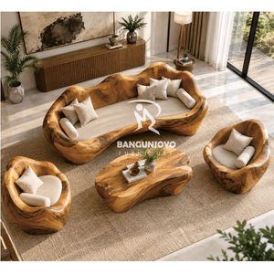 ชุดโซฟาไม้เนื้อแข็งสุดหรูทันสมัย - Product Image 4