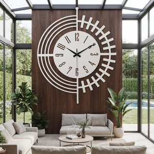 Reloj de Pared Moderno de Metal, Diseño de Engranaje Semicircular, Esfera con Números Romanos, Reloj Decorativo Contemporáneo, Decoración de Pared de Lujo para el Hogar - Product Image 5
