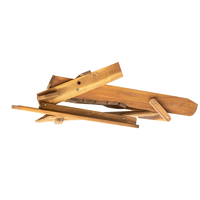 Silla Adirondack de Madera de Acacia para Exteriores, Resistente a la Intemperie, Color Natural, con Portavasos, para Jardín, Cafetería, Salón, Patio, Playa, Balcón
