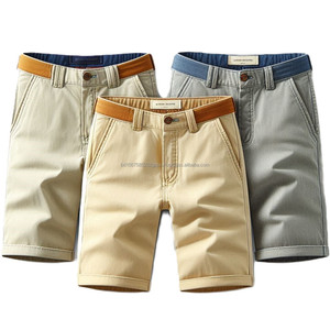 Bermuda d'été pour garçons sur mesure en tissu tissé en coton sergé fermetures à boutons avec braguette à glissière styles uniformes décontractés pour enfants vente en gros - Product Image 3