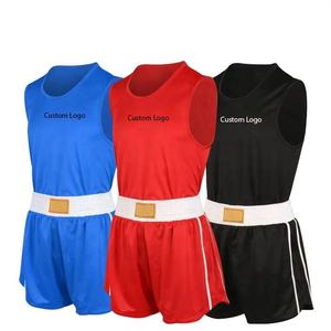 Vente flash - Ensemble de veste et short réversible pour la boxe, pour le kickboxing, les sports de combat, l'entraînement, uniformes pour hommes et femmes, 100% coton - Product Image 1