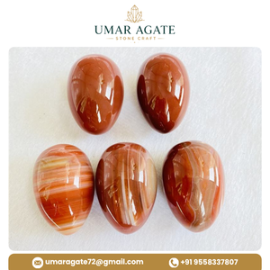 Huevos de Jaspe Rojo Tallados, Piedra Ovalada de Gema, Artesanía con Tema de Amor Grabado para Regalo y Decoración - Product Image 3