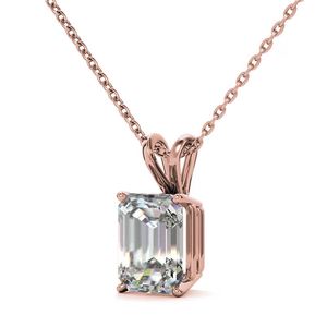 Bijoux sur mesure en or jaune 18 carats avec pendentif diamant, diamant solitaire de laboratoire taille radiant pour femme - Product Image 5