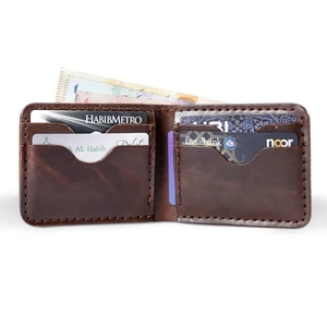 Portefeuille personnalisé pour homme, style court, avec clip, bouton, multi-cartes, en cuir, pochette avant, pour gentleman américain - Product Image 2
