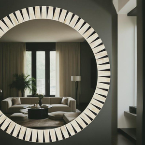 Black White Starburst <b>Round</b> <b>Mirror</b> | Bone Inlay Sunburst | Handcrafted Modern Wall decor <b>Mirror</b> - Product Image 6