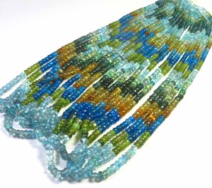 Gems Valley - Cuentas de Apatita Natural Verde Azul, 15 Pulgadas, Alta Calidad, Lisas, 3-4 mm, Perforadas al Centro, Cuentas Rondelle para Manualidades - Product Image 4