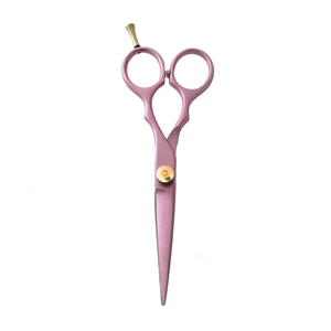 Right Hand Use Sharp Stainless Steel Barber Scissors with <b>Rubber</b> Handle for Baby Pink Hair Cutting and Dressing - Product Image 5
