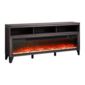 Industrial Style 80\" Fireplace TV Stand with 60\" Media Storage Corner Storage Drawers Cabinets TV <b>Console</b> Table - Product Image 1