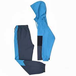 Whiteaura International Premium <b>Lightweight</b> Nylon Windproof Oversized Hooded <b>Jacket</b> Pants 2-Piece <b>Running</b> Set Patchwork Side - Product Image 1