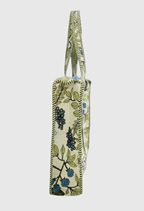 Sac fourre-tout en toile brodée bohème à motif floral pour femme, sac de shopping toutes saisons avec fermeture éclair - Product Image 2