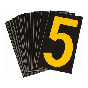Autocollants en vinyle réfléchissant jaune sur noir Brady 2,5 pouces pour l'étiquetage industriel, durables - Product Image 3