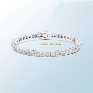 Fine Jewelry Women's 925 Sterling Silver Tennis Chain Bracelet with Round Moissanite Fashion Charm Women Hip Hop Bracelets - Product Image 4