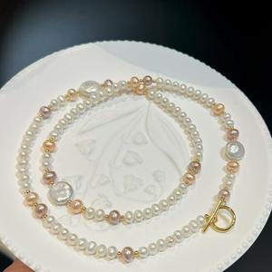 สร้อยคอหลายชั้นสุดหรู พร้อมผมยาวพิเศษ ประกายแสงสวยงาม ประดับด้วยไข่มุกธรรมชาติ ให้ความรู้สึกหรูหราและเบาสบาย - Product Image 1