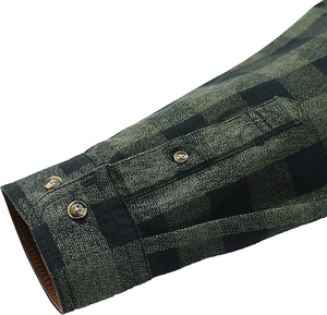 Latest Style Made <b>Men</b> Solid Polyester/Cotton Flannel Shirt Breathable Soft Long Sleeve Outdoor Wear - Product Image 3
