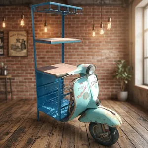 Comptoir de bar vintage de style scooter, mobilier industriel personnalisé pour restaurants, pubs, cafés et événements sur le thème automobile - Product Image 2