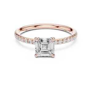 Anillo de Compromiso con Diamante Cultivado en Laboratorio de 1 Quilate, Oro Sólido de 18K, Banda Eternity con Pavé de 0.47 CTW, Anillo de Lujo - Product Image 5