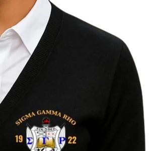 Cárdigan Unisex Sigma Gamma Rho, Suéter de Punto con Botones y Letras Griegas Personalizadas, Manga Larga, Ropa Universitaria para Hermandades y Fraternidades - Product Image 4