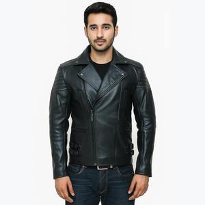 Chaquetas de Cuero Genuino para Hombre, Diseño OEM ODM Personalizado, Chaquetas de Motociclista de Alta Calidad, Chaquetas de Cuero con Cierre - Product Image 4