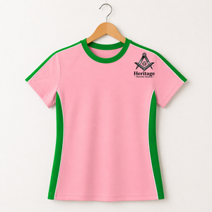 Camiseta HMR Alpha Kapa Personalizada para Mujer, Jersey Griego Bordado |   Camiseta de algodón con cuello redondo y bordado de hermandad griega para mujer - Product Image 1