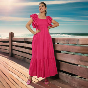 เดรสยาวสีชมพูเบอร์รี่บาน - Product Image 1