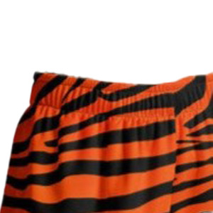Men's Orange <b>Black</b> Striped Elastic <b>Waist</b> Shorts Mid Rise Casual Woven 100% Polyester Breathable Short <b>Pants</b> - Product Image 5