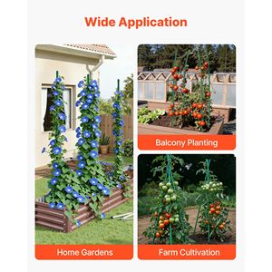 Pali per Pomodori in Metallo Rivestito in Plastica da 70,87 Pollici, Confezione da 50, Bastoncini da Giardino per Supporto Piante con Punta Appuntita, Utilizzati per la Coltivazione - Product Image 6