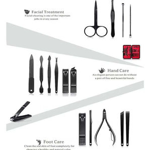 Kit de manucure et pédicure professionnel de luxe, classique, 15 pièces, ensemble de soins des ongles, acier inoxydable, coupe-ongles 4 en 1 - Product Image 5