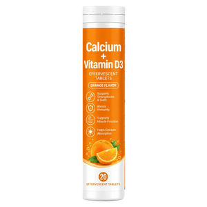 Tabletas Efervescentes Naturales de Calcio y Vitamina D3 (20 Unidades), Ayuda a Mantener Huesos y Dientes Fuertes con Calcio y Vitamina D3 - Product Image 1