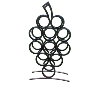 6 Bottle Black Steel Wire Wine <b>Rack</b> Tabletop Metal Ring Shaped Wine Holder Display Storage Organizer For Home Kitchen Barware - Product Image 5