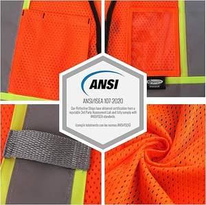 Chaleco de Trabajo de Alta Visibilidad para Hombre, Chaleco de Seguridad Reflectante de Alta Calidad - Product Image 3